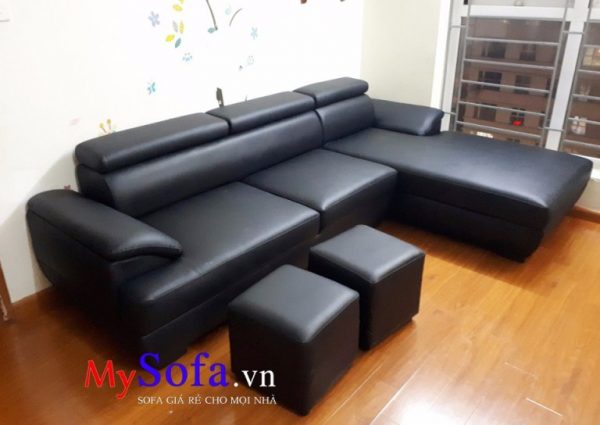 sofa da màu đen đẹp sang trọng