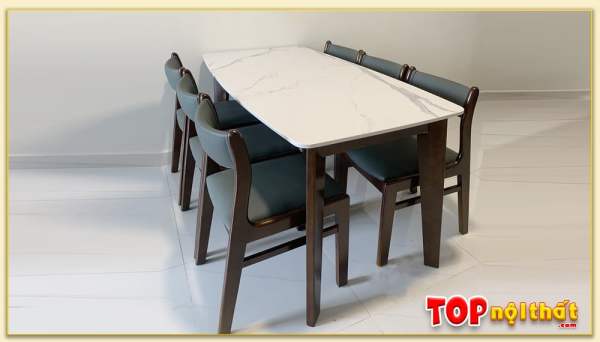 Hình ảnh Bộ bàn ăn đẹp mặt đá 6 ghế hiện đại BGATop-0045A