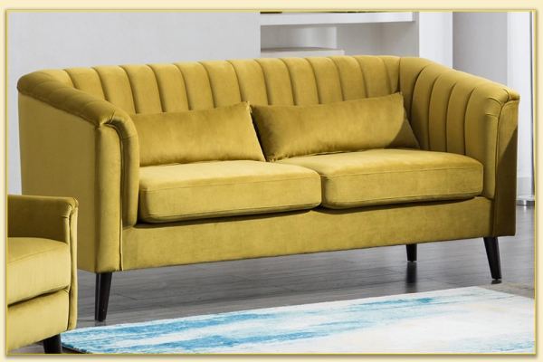Hình ảnh Ghế sofa văng đẹp bọc nỉ màu vàng Softop-1199