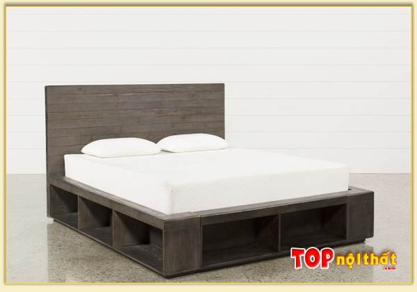 Hình ảnh Giường ngủ gỗ đơn giản có hộc để đồ tiện ích GNTop-0395