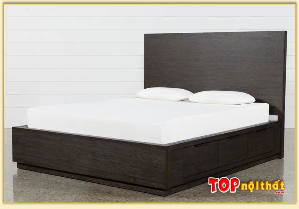 Hình ảnh Giường ngủ gỗ hiện đại có hộc kéo thông minh GNTop-0394