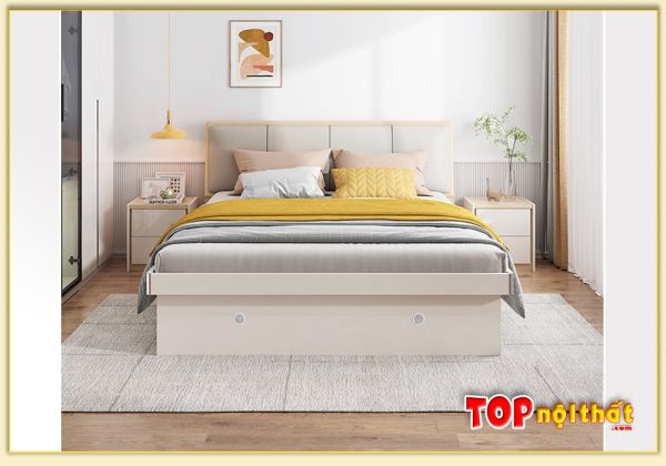 Hình ảnh Giường ngủ gỗ MDF đầu bọc nệm hiện đại GNTop-0291