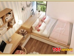 Hình ảnh Giường ngủ gỗ MDF cho phòng ngủ nhỏ gọn GNTop-0213
