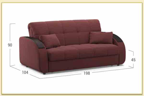 Hình ảnh Kích thước chi tiết ghế sofa văng nhỏ Softop-1157