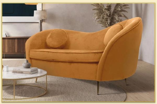 Hình ảnh Mẫu ghế sofa văng nỉ đẹp màu vàng Softop-1191