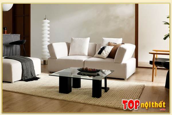 Hình ảnh Sofa văng nỉ 2 chỗ kê trong không gian nội thất SofTop-0961