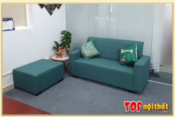 Hình ảnh Sofa văng nỉ dáng nhỏ kèm đôn lớn cho văn phòng SofTop-0577