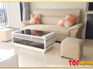 Hình ảnh Sofa văng nỉ đẹp đơn giản kích thước nhỏ xinh xắn SofTop-0055