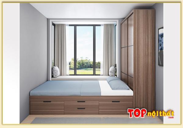 Hình ảnh Giường ngủ gỗ thông minh liền tủ quần áo GNTop-0272