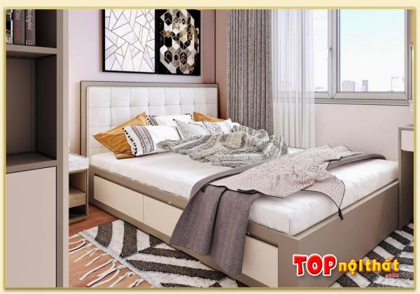 Hình ảnh Giường ngủ hiện đại cho chung cư gỗ công nghiệp GNTop-0178