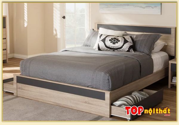 Hình ảnh Giường ngủ hiện đại gỗ MDF lõi xanh chống ẩm GNTop-0369