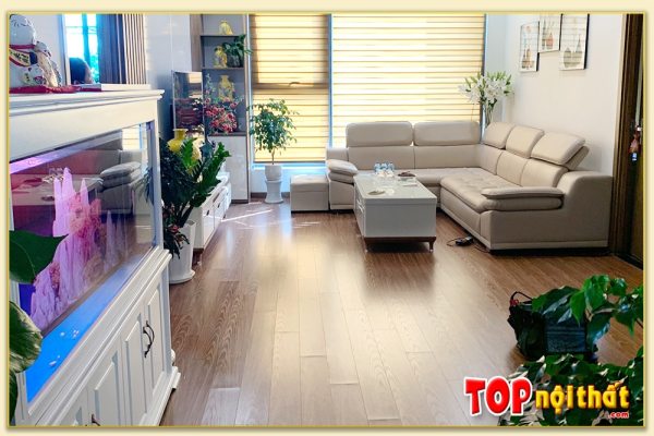 Hình ảnh Sofa đẹp chất liệu da kiểu dáng góc kê phòng khách SofTop-0536