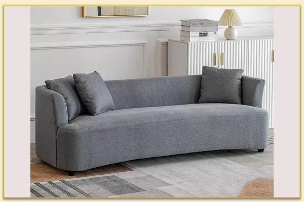 Hình ảnh Sofa văng nỉ dáng cong màu ghi xám đẹp Softop-1620