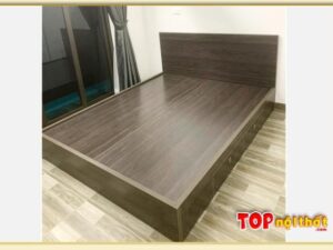 Hình ảnh Giường ngủ gỗ công nghiệp màu óc chó đơn giản GNTop-0200