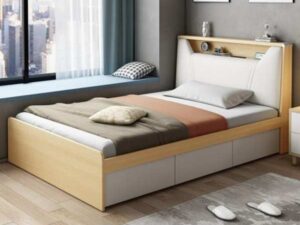 Hình ảnh Giường ngủ gỗ đẹp Bắc Âu có hộc kéo GNTop-0269